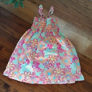 Girls Sundress w Ruffle Straps and Elastic Bodice